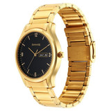 Sonata Quartz Analog with Day and Date Black Dial Watch for Men-77082YM08