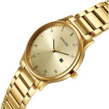 Sonata Quartz Analog with Date Champagne Dial Watch for Men - 77105YM03