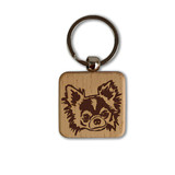 Puppy Design Laser Engraved Wooden Keyring