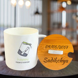 Personalized Birthday Mug with Custom Name & Date Engraved on Lid