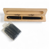 Personalized Black Ink Pen with Wooden Storage (Ink Box Included)
