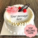 Delicious Vanilla Cake with Flower Decoration