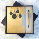 Personalized Wooden Notebook & Pen ( Your Company Name, Logo)
