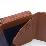 Trendy Coral Brown PU Leather Tri-Fold Purse for Ladies
