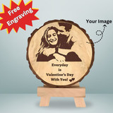 Free Laser Engraving: Personalized Round Wooden Log for Valentine's Day Free Laser Engraving: Personalized Round Wooden Log for Valentine's Day