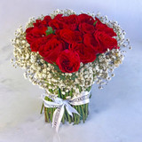 Classic Love Rose Bouquet with Gypsy