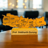 Personalized Wooden Nepal Map Engraved with Your Name Personalized Wooden Nepal Map Engraved with Your Name