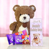 Charming Teddy Day Gift with Chocolates Charming Teddy Day Gift with Chocolates