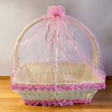 Charming Pink Net Handle Basket - Large