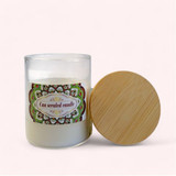 Aesthetic Glass Scented Candle with Wooden Lid (Design may vary)