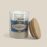 Aesthetic Glass Scented Candle with Wooden Lid (Design may vary)