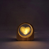 Enchanting Crystal Heart Cloud LED Night Lamp with Wooden Frame