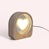 Enchanting Crystal Heart Cloud LED Night Lamp with Wooden Frame
