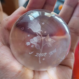 Crystal Ball Rose Lamp With Wooden Base