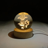 LED Crystal Lamp with Love & Rose Detailings