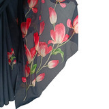 Charming Black Floral Chinon Chiffon Saree