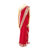 Captivating Red Plain Premnagar Saree