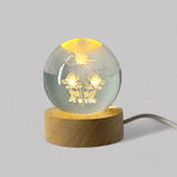 Customizable Roses Themed LED Crystal Lamp with Recipient's Name