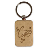 Love Themed Wooden Keyring (FREE Engraving-Valentine's Day Special Offer)