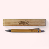 A Pen of Strength: Customized Wooden Pen with Box for Her On Women's Day