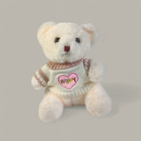 Adorable White Teddy with Happy Printed T-Shirt - 9 Inches Adorable White Teddy with Happy Printed T-Shirt - 9 Inches