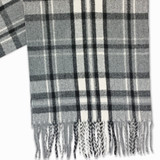 Timeless Gray and Black Checkered Wool Scarf