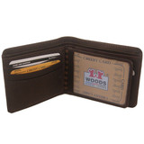 Woods Brown Leather Single-Fold Wallet (Genuine Leather) (WLT-9100)