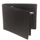 Woods Black Leather Single-Fold Wallet (Genuine Leather)