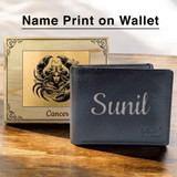 Personalised Zodiac Sign Printed HZ Wooden Box With Custom Wallet