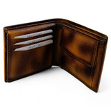 Personalized HZ Brown Wallet with Custom Wooden Box