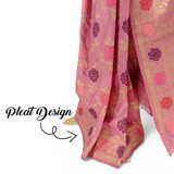 Pink Dola Silk Saree With Floral Patterns for a Classic Look