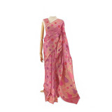 Pink Dola Silk Saree With Floral Patterns for a Classic Look