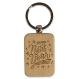 Unique Design Happy New Year 2082 Wooden Keyring