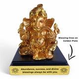 Ganesh Statue: Abundance, Success & Divine Blessings Printed on Golden Plate