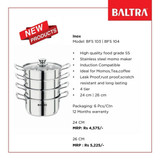 Baltra BFS 103 Food Steamer Inox 24 cm