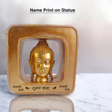 Mayako Chino Buddha Head Statue with Personalized Name Print