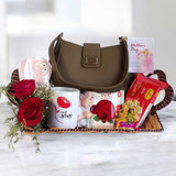 Mother's Day Gift Set: Elegant Bag, Roses & Ganesha Combo