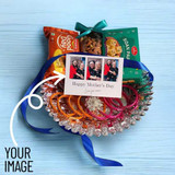 Elegant Bangles, Saree Pin & Personalized Greeting Card for Mom