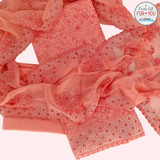 Peach color Embroidered Kurtha Suruwal Piece