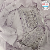 Lavender Floral Design Cotton Kurtha Set