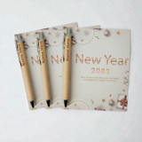 Corporate New Year Card and Personalised Wooden Pen