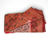 Light Pink Kanjivaram Silk Saree with Dark Pink Border & Multicolor Floral Embroidery