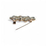 Shimmering Silver Stone Adorned Round Floral Saree Pin