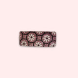 Flower Printed Hair Clip with Light Pink Glitter