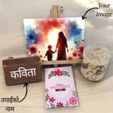 Personalized Mother's Day Gift Set – Purse, Photo Canvas & Dry Fruits