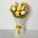 White & Yellow Rose Bouquet