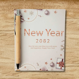 New Year Personalised Wooden Pen Card