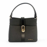 Chrisbella Fashion Handbag with Button Closure and Strap