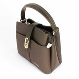Stylish Chrisbella Coffee Color Handbag with Strap and Button Closure Giftmandu
