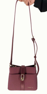 Chrisbella Red Wine Handbag with Strap and Button Closure Giftmandu